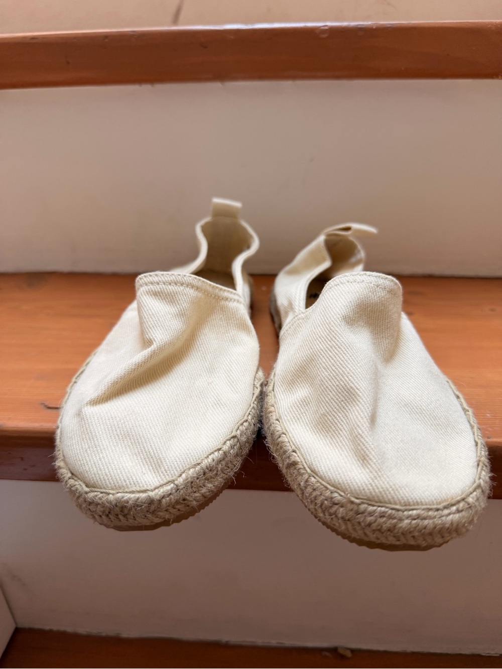 H&M Kids Canvas Espadrille Slip-Ons in Cream
